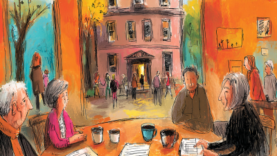 Mensen overleggen aan tafel