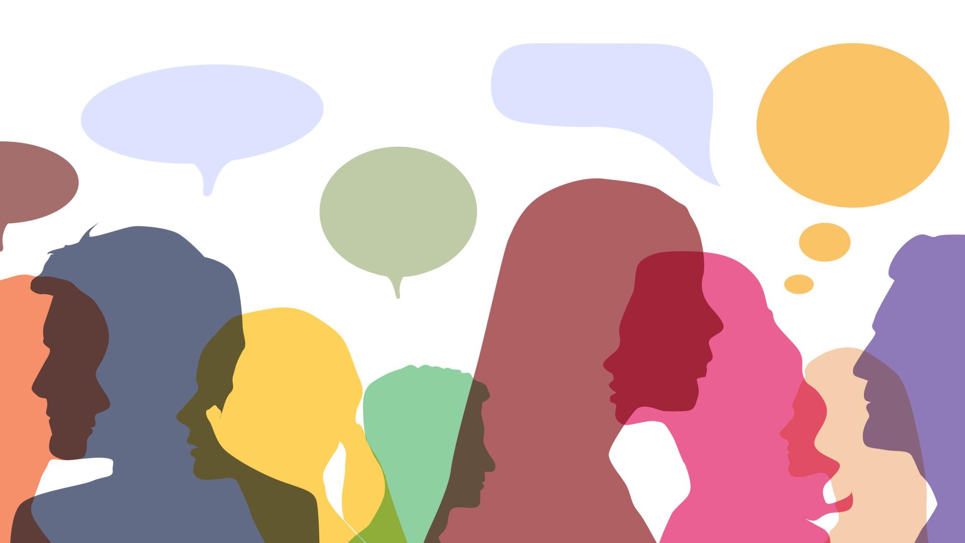 Gekleurde silhouetten van mensen