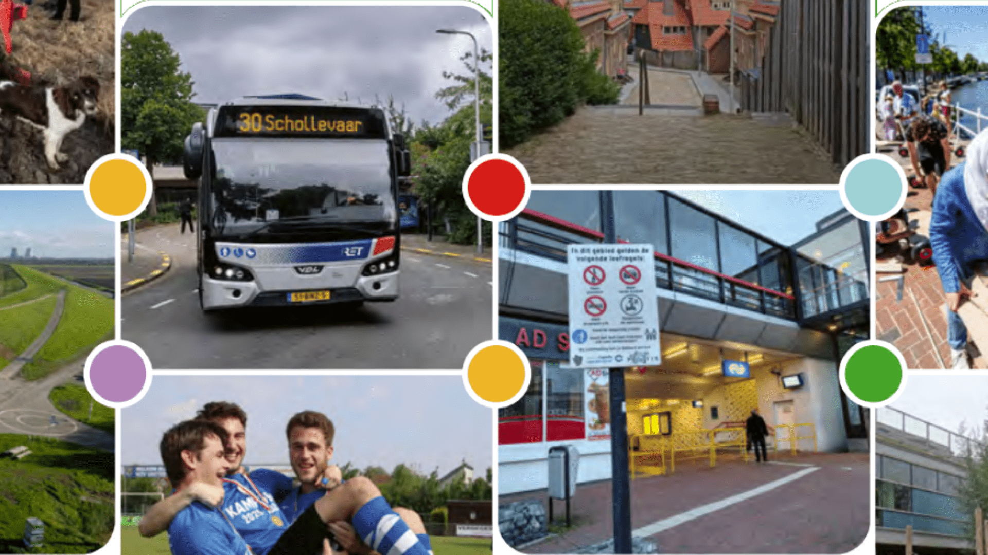 Collage met diverse foto's van het project