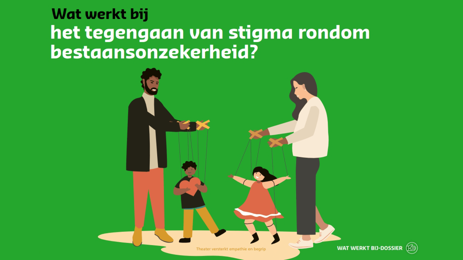 Illustratie twee personen met marionetten