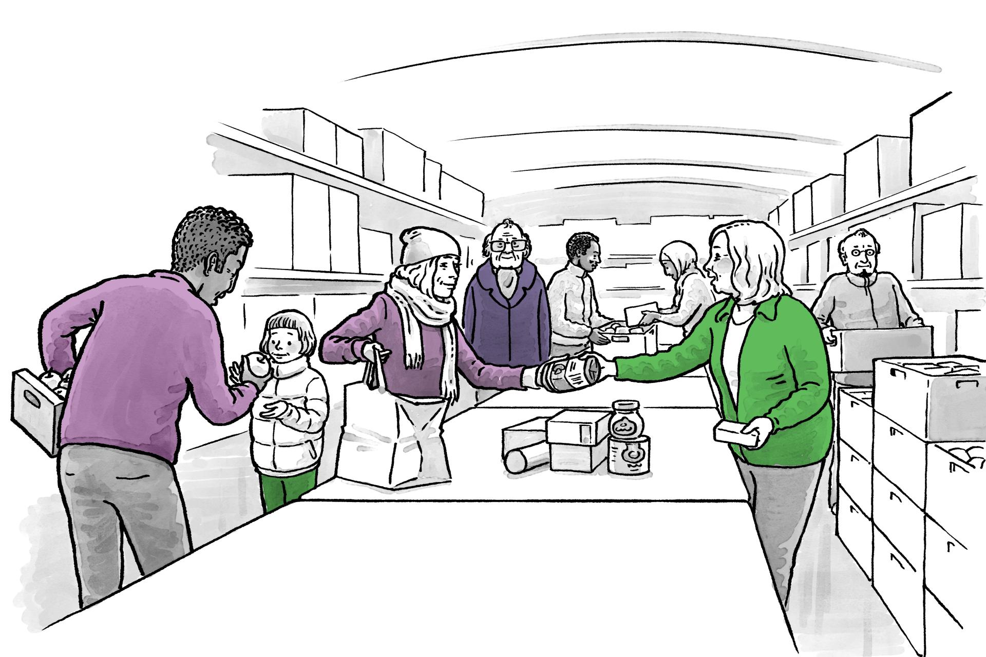 illustratie voedselbank 