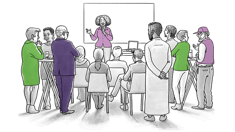 Illustratie bewoners bijeenkomst