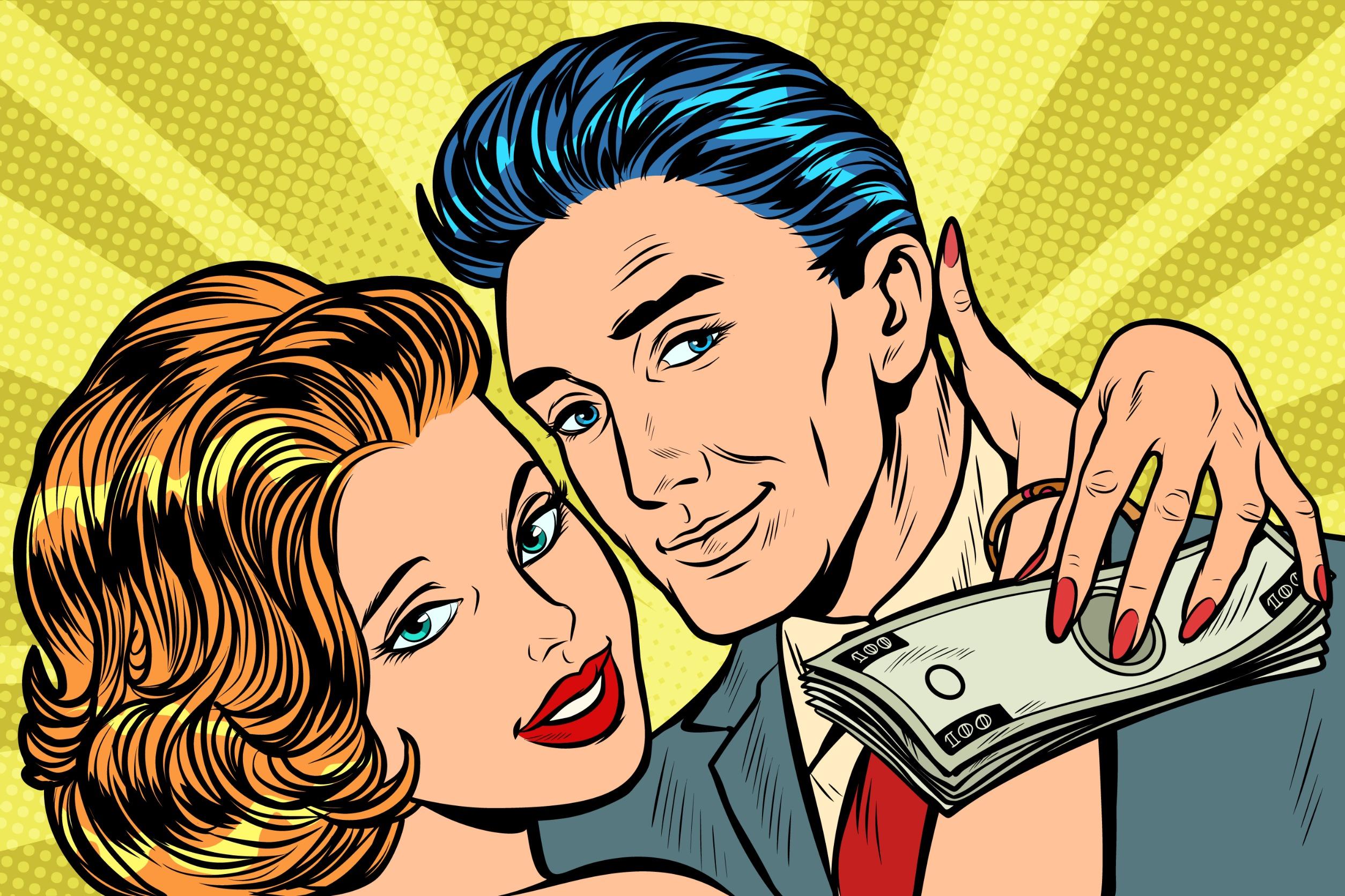 Illustratie strip man en vrouw